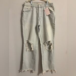 We the Free Distressed light blue jeans